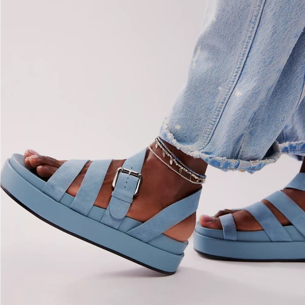 Jeffrey Campbell Light Blue Platform Sandals - EUC Size 8.5